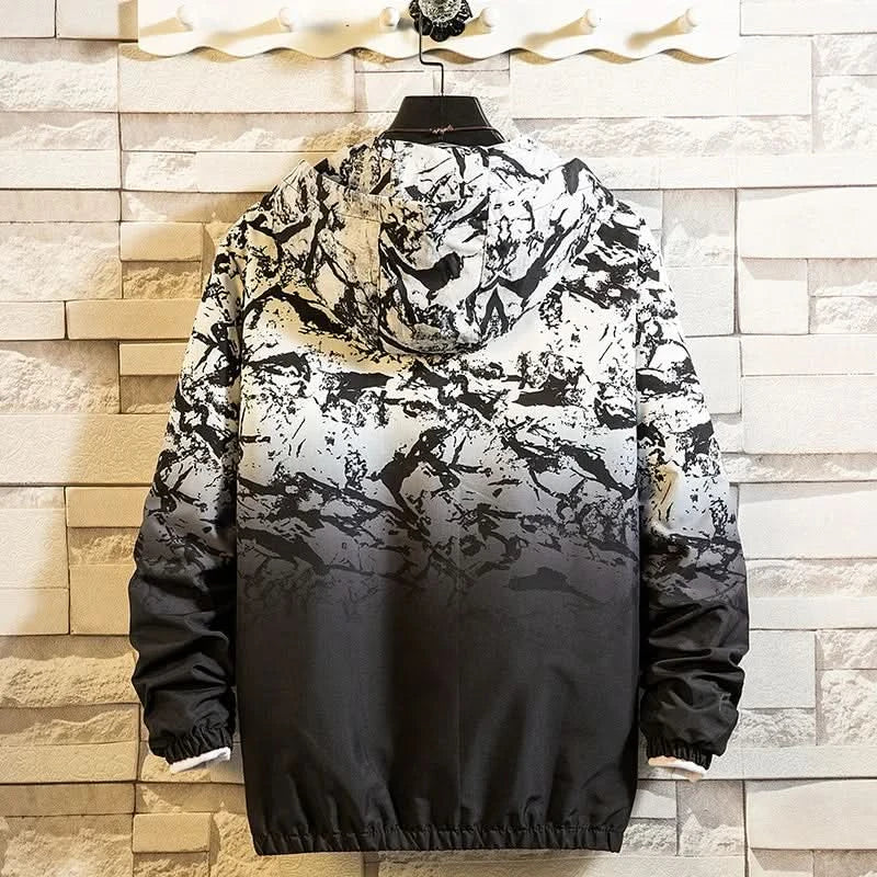 Women's Hooded Jackets Coats New Spring Fashion Print Windbreaker