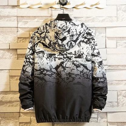 Women's Hooded Jackets Coats New Spring Fashion Print Windbreaker