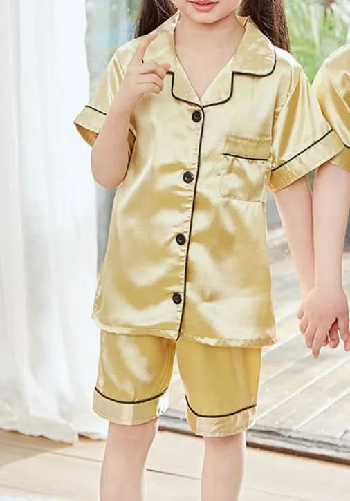 Personalized Kids Pajamas Customized Satin Pajamas for Kids Party