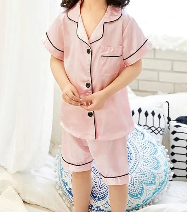 Personalized Kids Pajamas Customized Satin Pajamas for Kids Party