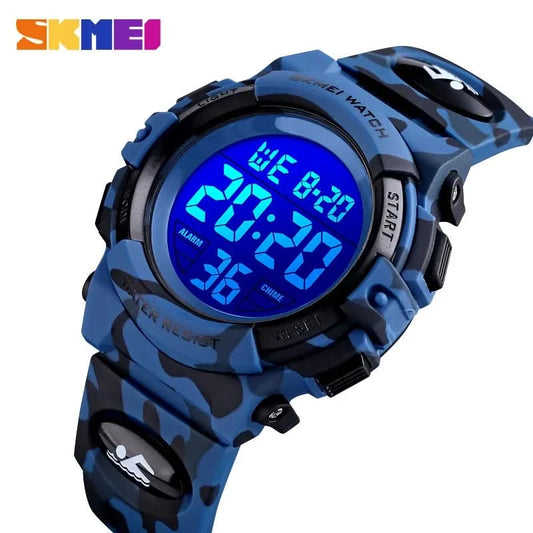 SKMEI Sport Children's Watch  Waterproof Colorful Lights 12/24Hour