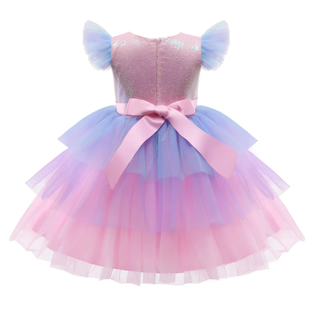 Kids Clothes Summer Fashion Unicorn Rainbow Dress Clothes Sets