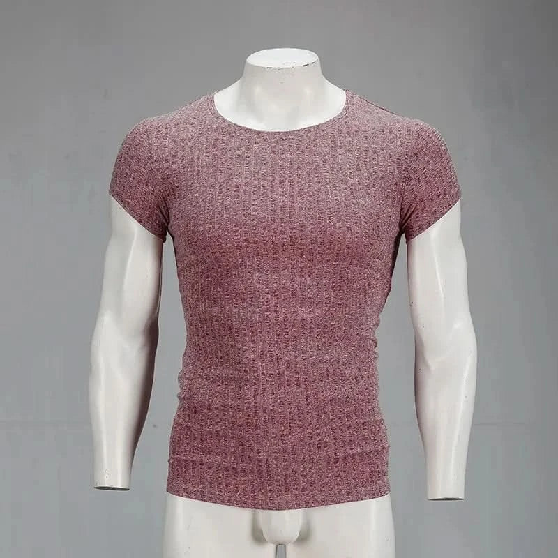 Men's T-Shirt Sweater O-Neck Slim Fit Knittwear Mens Long Sleeve Pullovers