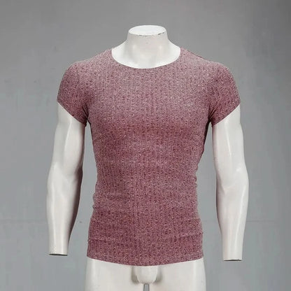 Men's T-Shirt Sweater O-Neck Slim Fit Knittwear Mens Long Sleeve Pullovers