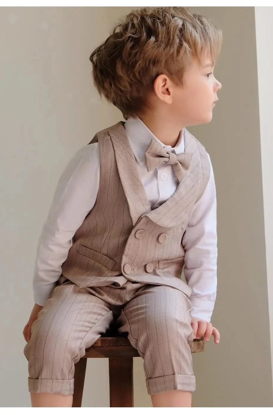 Boys Formal Khaki Tuxedo Dress Birthday Gift Set Costume