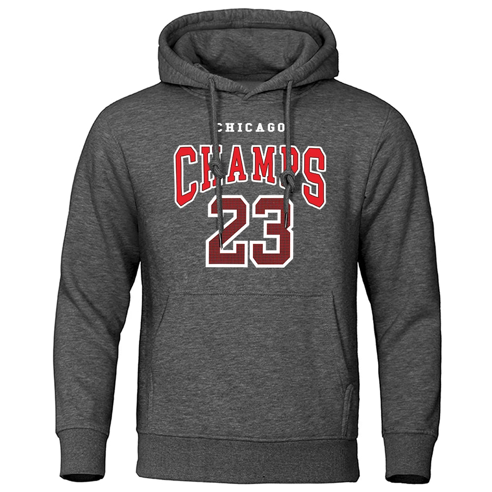 Men Hoodies CHAMPS 23 Printed Male Sweatshirts Fashion Warm Streetwear Pullovers