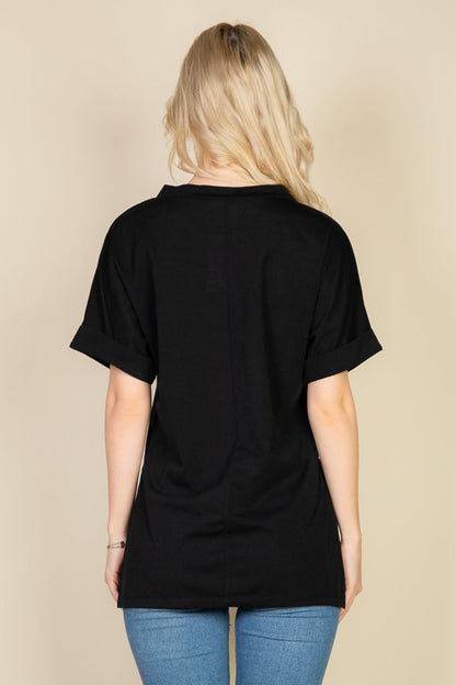 Batwing Sleeve Side Slit Oversized Tee (CAPELLA)