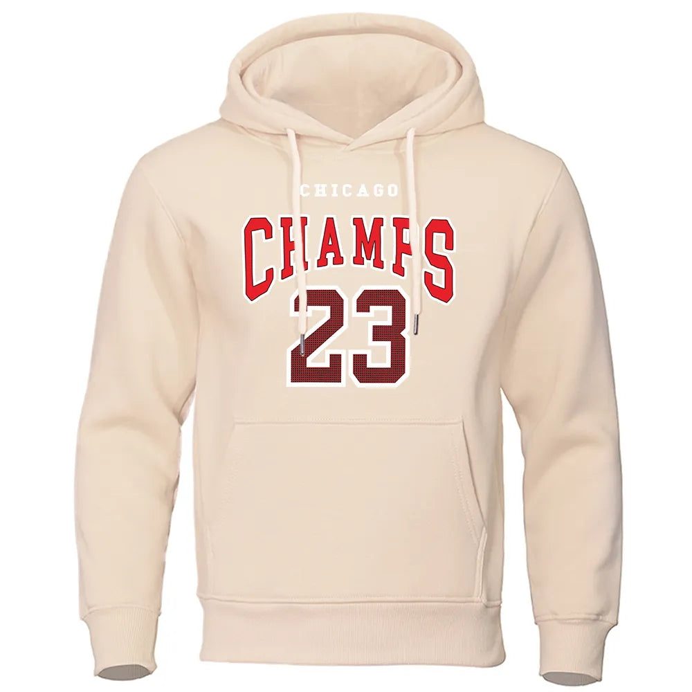 Men Hoodies CHAMPS 23 Printed Male Sweatshirts Fashion Warm Streetwear Pullovers