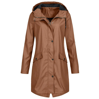 Raincoat Women'S Zipper Waterproof Raincoat Jacket Lightweight Rain Jacket