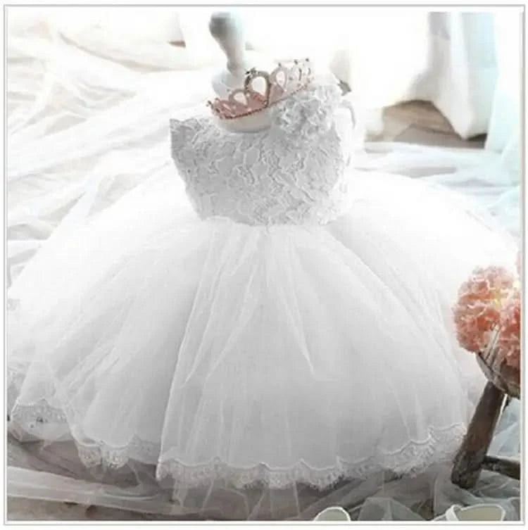 Elegant Girl Dress Fashion Pink Lace Big Bow Party Princess Wedding Dresses