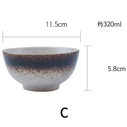 Japanese Ceramic Household Rice Bowl Sushi Salad Breakfast Bowl Hotel Kitchen