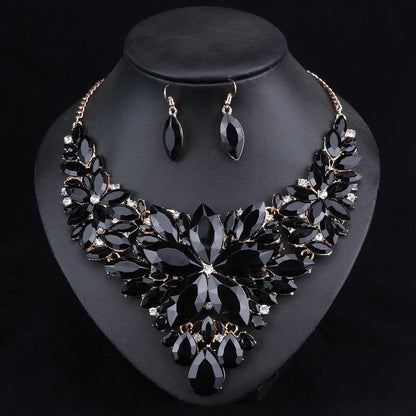 Fashion Crystal Jewelry Sets Bridal Necklace Earrings Sets Wedding Party