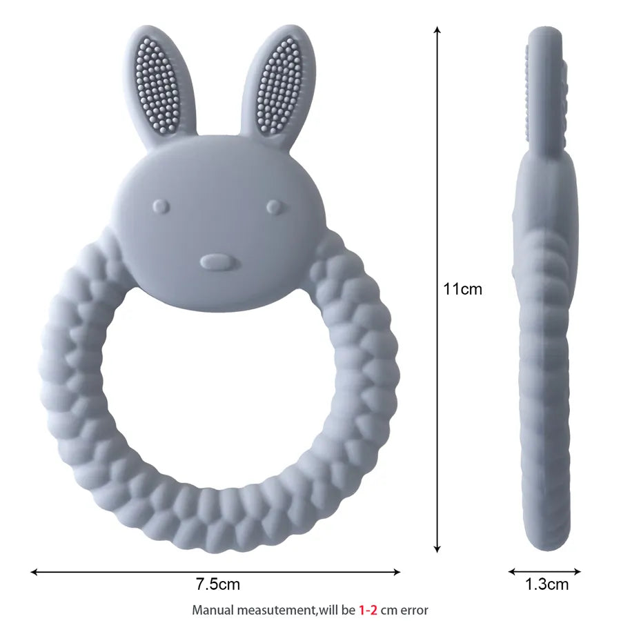 1Pcs Baby Teether Silicone Toy BPA Free Cartoon Rabbit Nursing