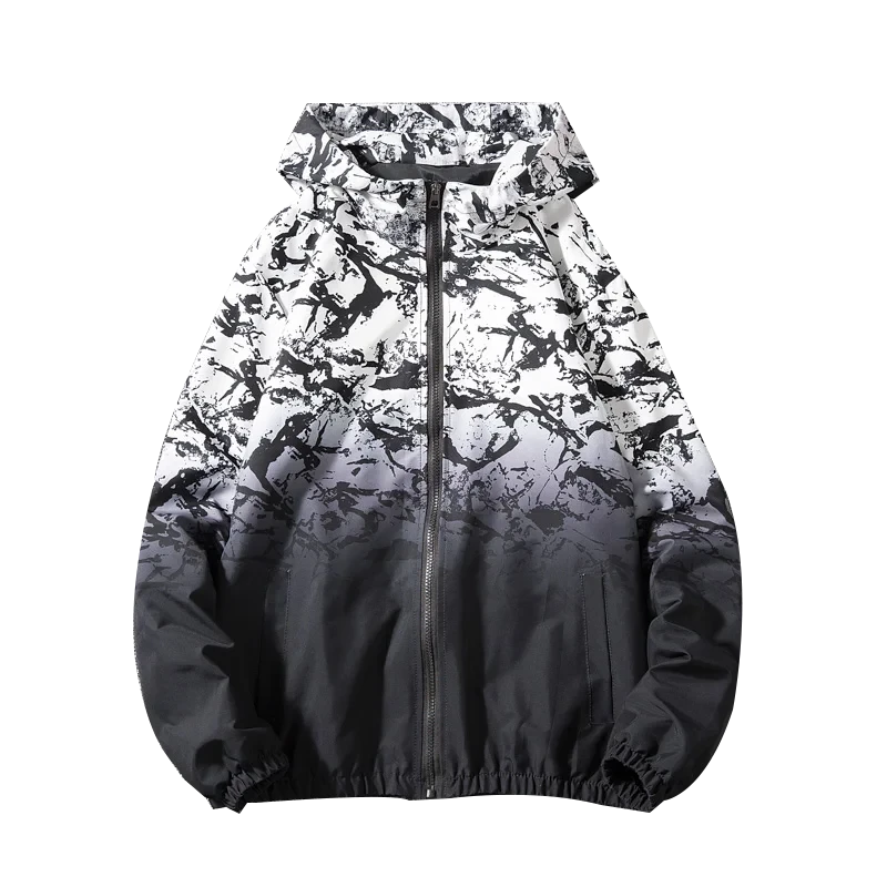 Women's Hooded Jackets Coats New Spring Fashion Print Windbreaker