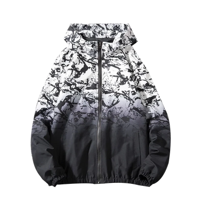 Women's Hooded Jackets Coats New Spring Fashion Print Windbreaker