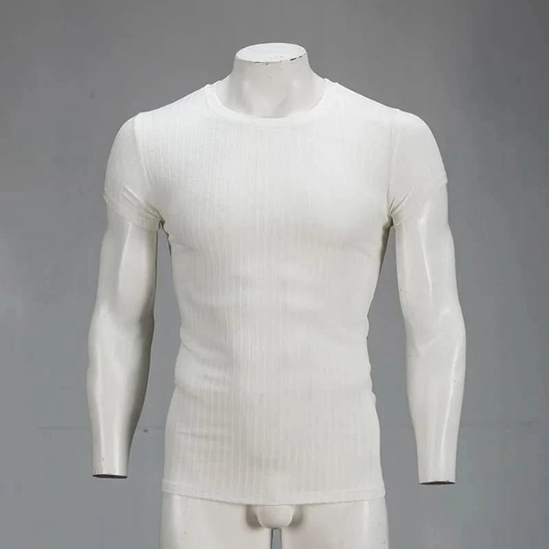 Men's T-Shirt Sweater O-Neck Slim Fit Knittwear Mens Long Sleeve Pullovers