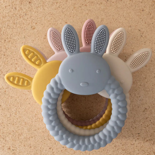 1Pcs Baby Teether Silicone Toy BPA Free Cartoon Rabbit Nursing