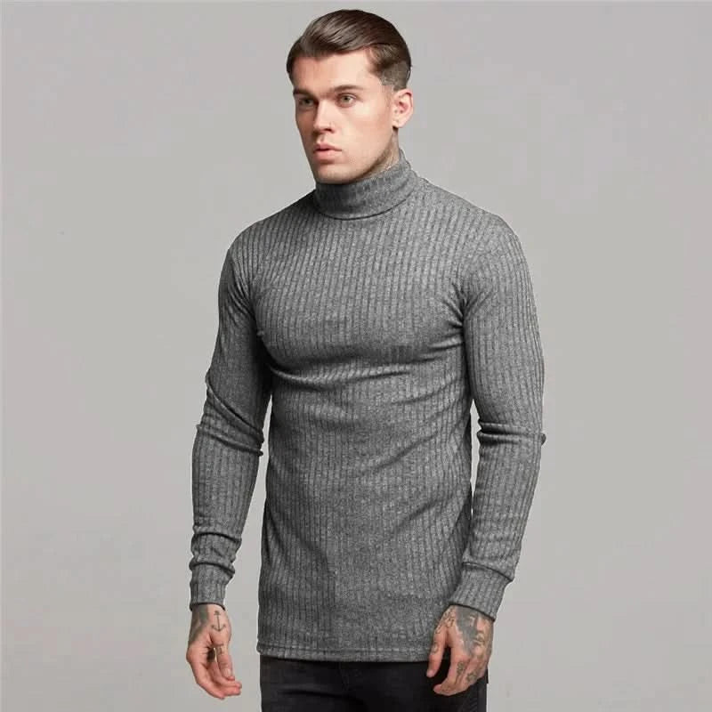 Men's T-Shirt Sweater O-Neck Slim Fit Knittwear Mens Long Sleeve Pullovers