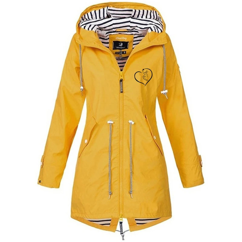 Women Waterproof Hooded Jackets Outdoor Hiking Clothes Lightweight Raincoat