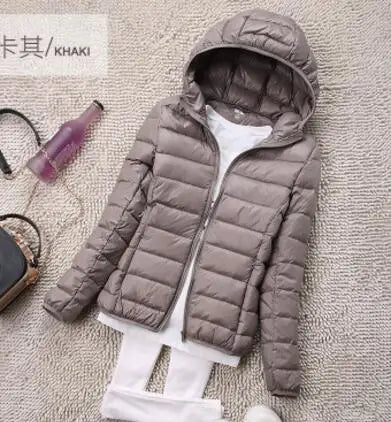 SEDUTMO Winter Womens Jackets Short Ultra Light Duck Down Coat Hooded Puffer