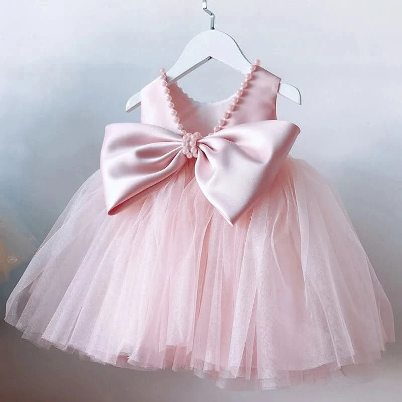 Baby Dresses for Kid Girls Princess Beading Backless Wedding Party Clothes