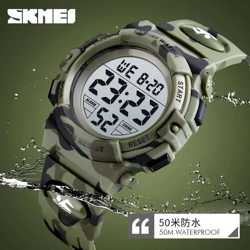 SKMEI Military Kids Sport Watches 50M Waterproof Electronic Wristwatch