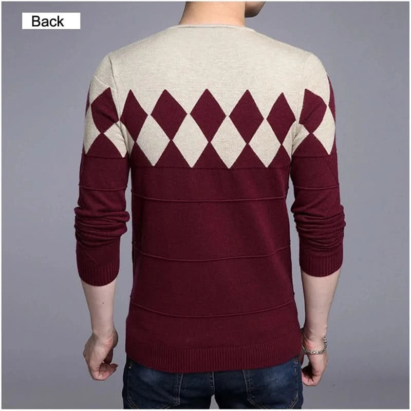 DIMUSI Winter Mens Pullover Turtleneck Casual V-Neck Clothing 3XL