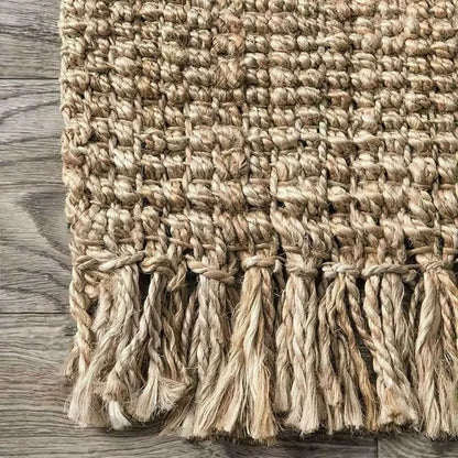 2x3 Feet Jute Rug Household Hand-Woven Rectangular Natural Loop Woven Floor Rug