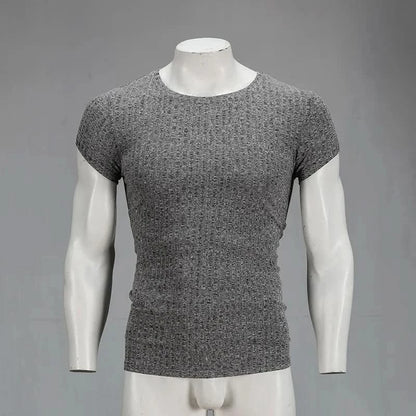 Men's T-Shirt Sweater O-Neck Slim Fit Knittwear Mens Long Sleeve Pullovers