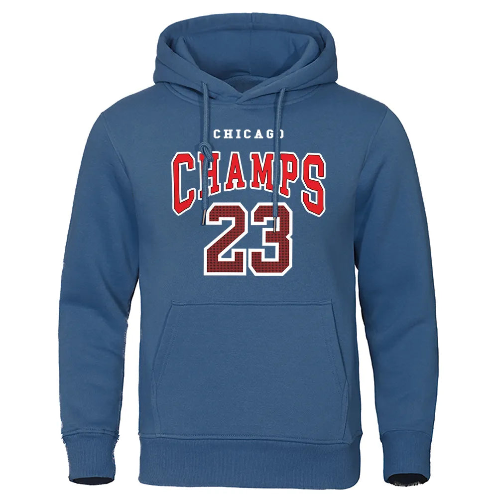 Men Hoodies CHAMPS 23 Printed Male Sweatshirts Fashion Warm Streetwear Pullovers