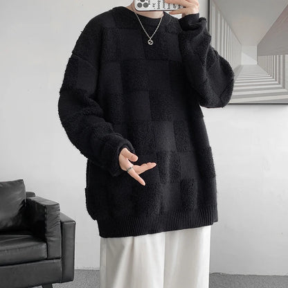 Fashion Mens Sweaters Woolen Streetwear Knitted Pullovers Size M-8xl