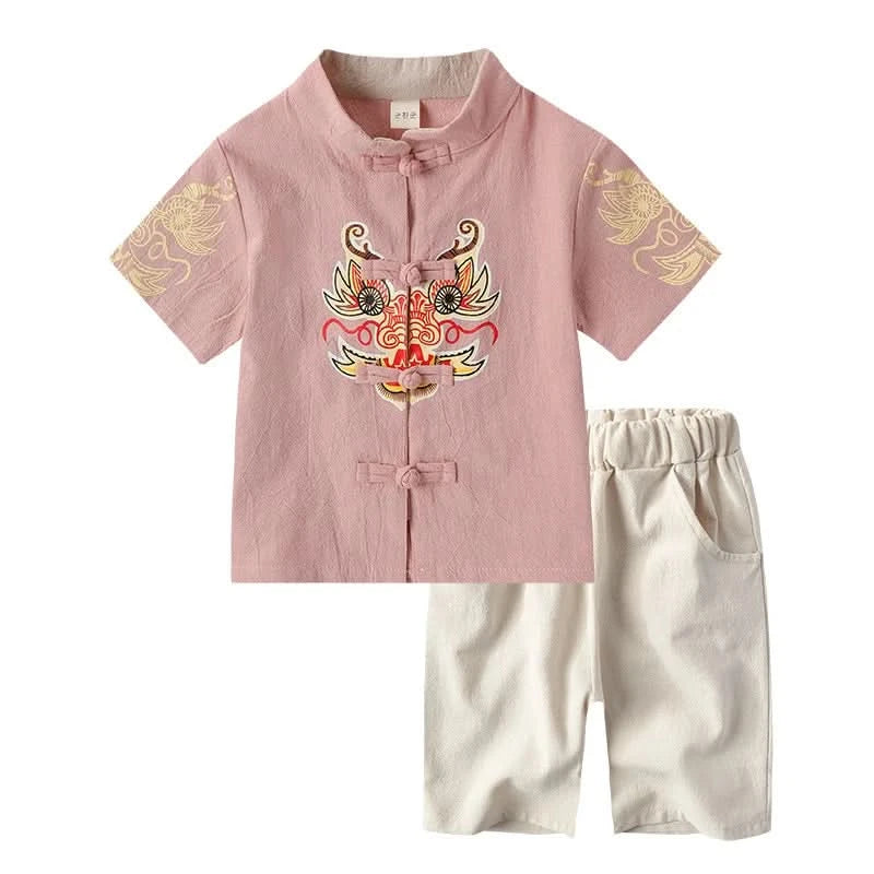 Chinese Kids Clothing Girls Boy Summer Tang Dynasty Suit Hanfu Kids