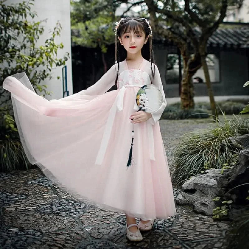 Kids Hanfu Chinese Hanfu Skirt Fairy Pink Hanfu Chinese Ancient Costume