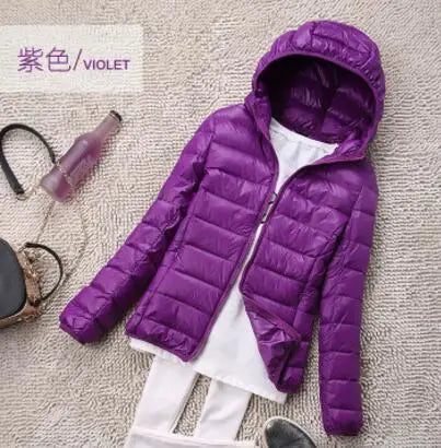 SEDUTMO Winter Womens Jackets Short Ultra Light Duck Down Coat Hooded Puffer