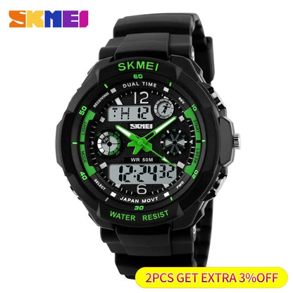 SKMEI Kids Watches Anti-Shock 5Bar Waterproof Outdoor Sport Children Watches