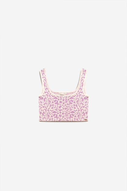 Lightweight Knit Top in Lilac Animal Print