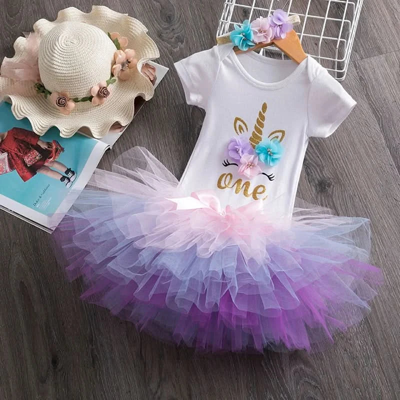 Children's T-Shirt Children Toddler Unicorn Party Tee Tops Clothing Short Tees