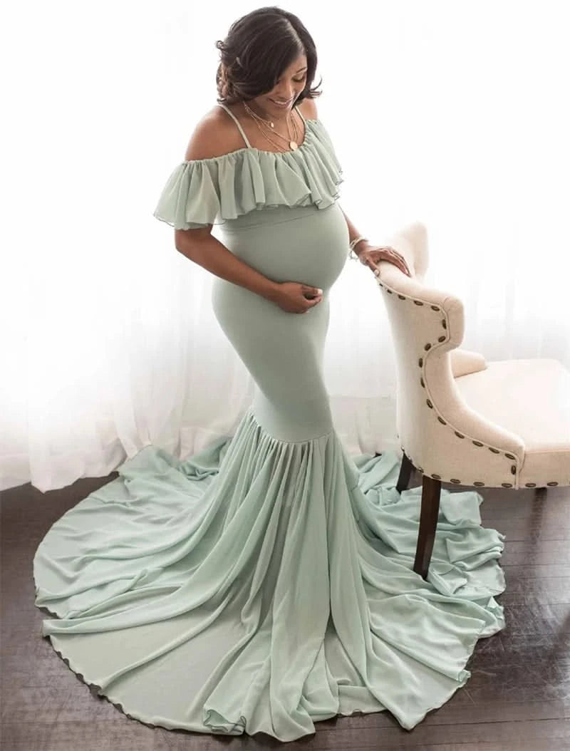 Mermaid Maternity Dresses for Photo Shoot Pregnant Women Pregnancy Dress