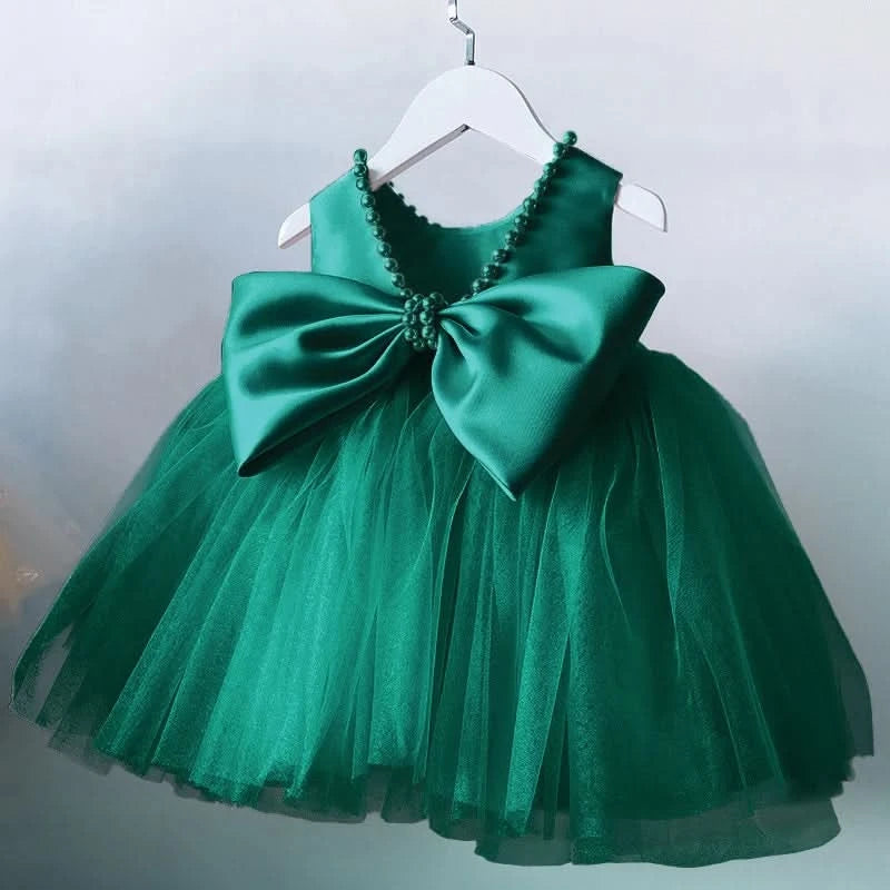 Baby Dresses for Kid Girls Princess Beading Backless Wedding Party Clothes