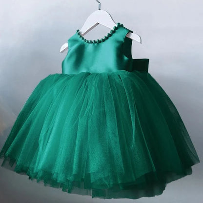 Baby Dresses for Kid Girls Princess Beading Backless Wedding Party Clothes