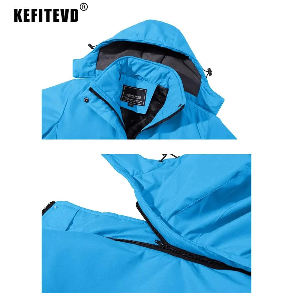 KEFITEVD Winter Ski Snowboard Warm Jacket Outdoor Hiking Camping Windbreaker