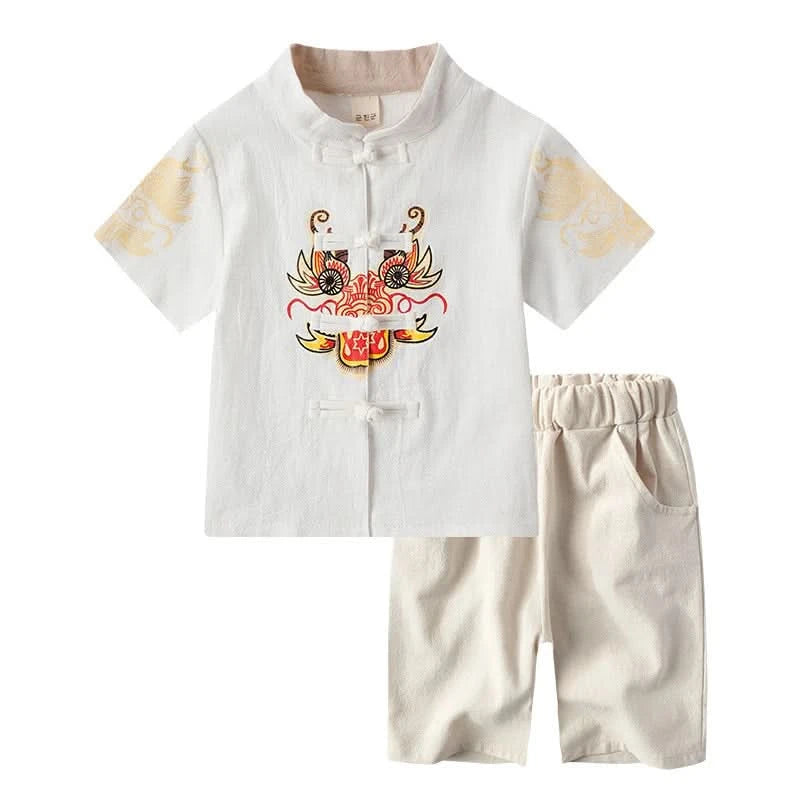 Chinese Kids Clothing Girls Boy Summer Tang Dynasty Suit Hanfu Kids