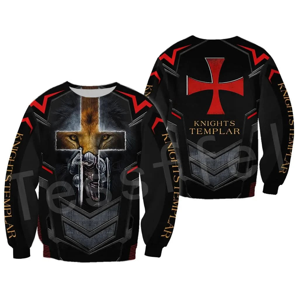 Tessffel Knights Templar Armor Pullover Streetwear Harajuku 3DfullPrint