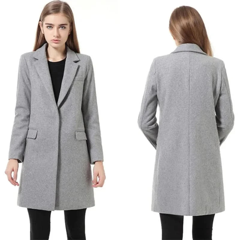 Womens Wool Coats European Style High Quality Autumn Winter Jackets