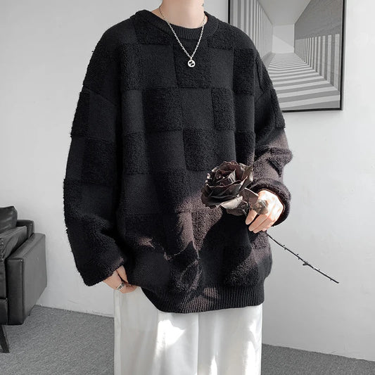 Fashion Mens Sweaters Woolen Streetwear Knitted Pullovers Size M-8xl