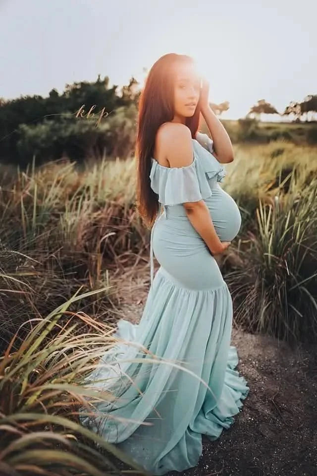 Mermaid Maternity Dresses for Photo Shoot Pregnant Women Pregnancy Dress