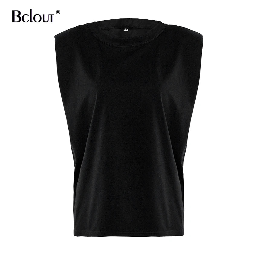 Bclout Spring Summer Sleeveless Loose Top Women Fashion O Neck Tank Top