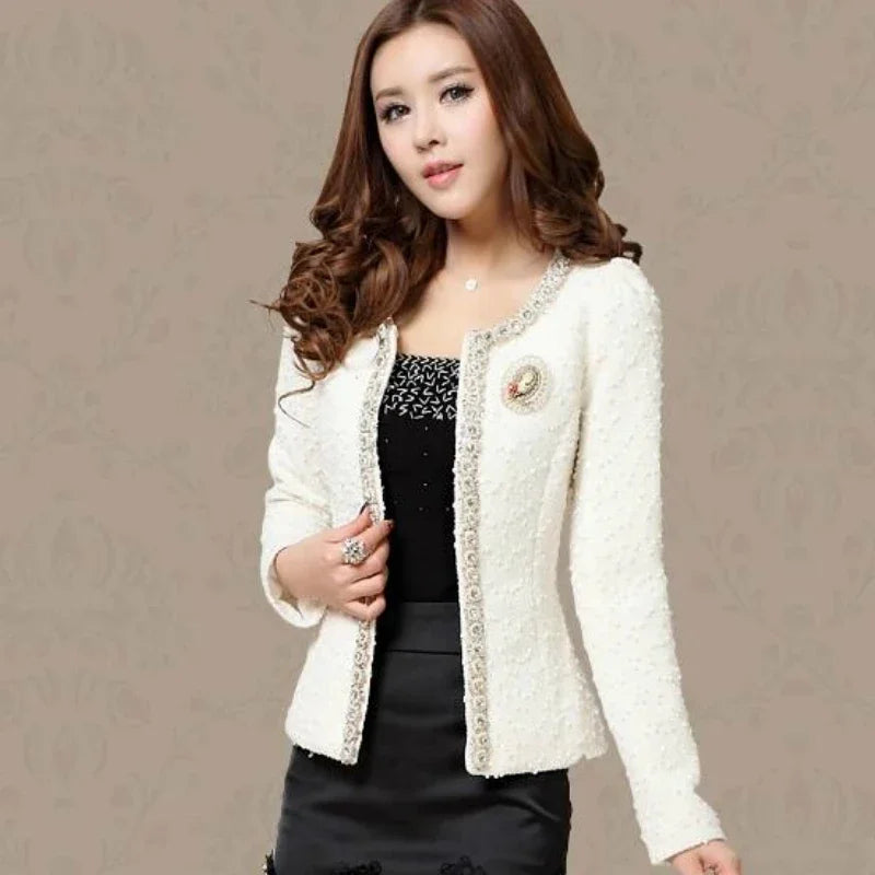 Fashion Women Jacket Winter Black White Coat Long Sleeve