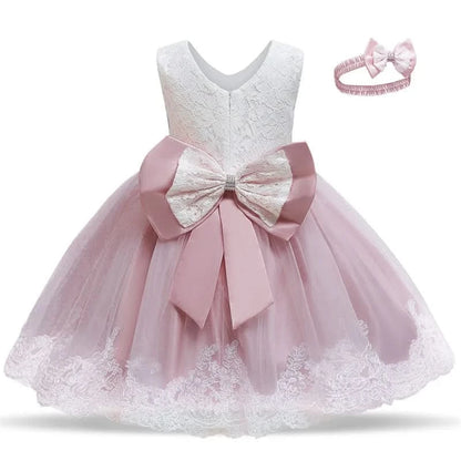 Kids Flower Girls Dresses Pageant Vestidos Bebes Lace Girl Party Dress