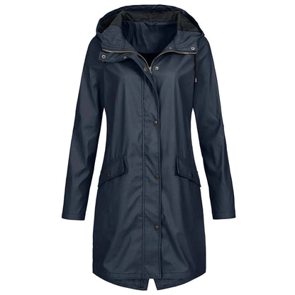 Raincoat Women'S Zipper Waterproof Raincoat Jacket Lightweight Rain Jacket